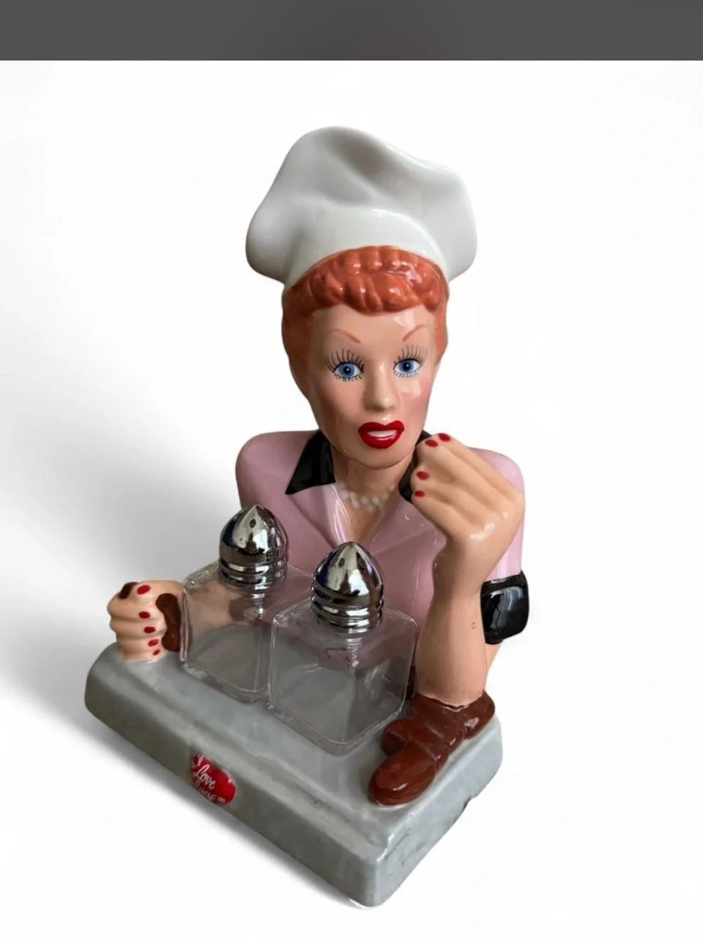 Vintage Style Pink Chef Salt & Pepper Shaker Set